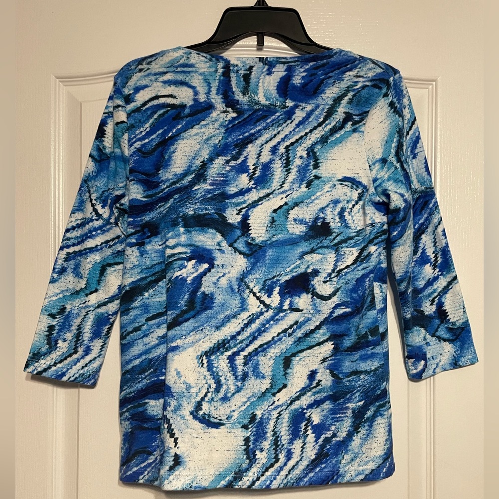 Karen Scott PM beautiful blue blouse - Picture 2 of 3